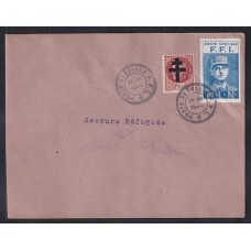 FRANCIA 1944 SEGUNDA GUERRA MUNDIAL SOBRE CON ESTAMPILLAS DE LA RESISTENCIA, CORREO DE LAS F.F.I. 22/8/1944 LIBERACION DE LA OCUPACION ALEMANA